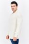 Men Crew Neck Knitted Sweater, Ivory - 2