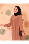 Hijab Dress Camel Robadan V Gathered Cuff Elastic Oversize - 7