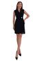 Women's Evening Dress - Double Breasted Collar, Button and Pleat Detail, Sleeveless - 2