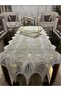 New Luxury Runner Living Room Coffee Table Table Cover Set French Laced Dowry Set Cappuccino 5 Pieces