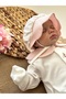 Pink Floral Collar Jumpsuit and Hat / Hand-Embroidered Carrot Rabbit Series 1 - 4
