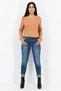 Women Skinny Fit Mid Waist Stretchable Denim Jean, Blue - 4