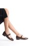 Clara Brown Skin Round Mold Buckle Casual Ballerina Women's Shoes - 4