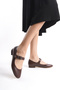 Clara Brown Skin Round Mold Buckle Casual Ballerina Women's Shoes - 2