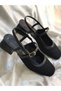 Azure Black Towel Detailed 3 cm Heel Shoes - 6