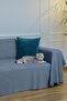 Chenille Corded Minimalist Sofa Cover -175X300 cm Large, Double-Sided, Non-Slip, Anti-Sweat Blue