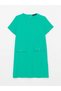 Crew Neck Straight Short Sleeve Crepe Women's Dress - 6