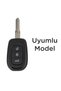 Renault Symbol Sandero Trafic Megane4 Dacia Logan Compatible Silicone Case 3 Button Black Gold - 2
