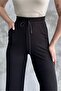 Women's New Season Wide-Leg Corded Fabric Transitional Trousers with Elastic Waist - 8