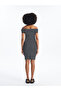 Nevavm with a Difference Kayık Yaka Striped Short Sleeve Women Bodycon Dress - 4