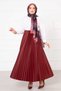 Sena Pleated Skirt Burgundy - 3