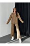 Zipper Detail Knitwear Sweater Trousers Double Set