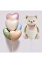 Retro Cream Cute Bear Foil - 5 Color Heart Balloon Birthday Party Set Ornament - 3