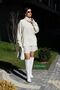Ecru White Turtleneck Knitwear Skirt Suit - 5