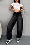 Women's Pale Effect Loose Cut Comfortable Wide Leg Baggy Jeans