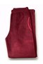 Women's Burgundy Fleece Pocket Winter Thick Sleepwear Bottoms - 2