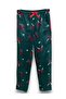 Women's Dark Green Fleece Pocket Winter Thick Quality Pajama Bottoms - 2