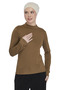 Women's Organic Long Sleeve Turtleneck Body - Light Chocolate - 2