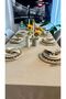 Pearl Velvet Textured Tablecloth Beige - 6