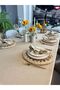 Pearl Velvet Textured Tablecloth Beige