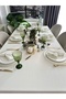 Pearl Velvet Textured White Tablecloth White - 7
