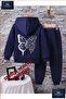 Hooded Children's "Butterfly Back Bsiln" Printed Tracksuit Set
