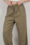 Women's Elastic Waist Lace-Up Wide Leg Trousers Khaki - 4707 - 5