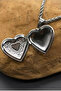 Heart Patterned Openable Cover Picture Holder Necklace with Picture Insertable Heart Steel Necklace Couple Necklace - 2