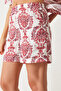Women's Burgundy Tropical Patterned Woven Shirt Shorts Bottom-Top Set 60255 60271035 - 5