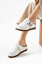 3088 White Solid Color Perforated Anatomical Slipper - 2