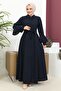 Valon Sleeved Robe - Navy Blue