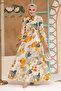 Floral Print Mustard Hijab Dress 10214Hr