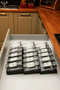 18 Pcs 300ml Borosilicate Jars - Steel Lid, Spice Rack, Plexiglass Stand with 6 Pcs Stops (Black) - 3