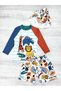Boys' Sun Protection Brim Hat Dinosaur Character Print Swimsuit Suit with Sea Shorts - 4