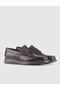 Genuine Leather Black Belted Men's Casual Loafer Shoes - 2