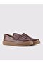 Men's Genuine Leather Winter Brown Loafer Shoes - 2