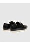Genuine Leather Black Buckle Men's Casual Shoes - 3