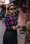 Black Pink Floral Knit Crochet Cardigan - 7