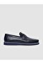 Genuine Leather Navy Blue Belt Detailed Men's Casual Shoes