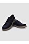 100% Genuine Leather Navy Blue Nubuck Men's Casual Shoes - 4