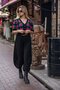 Black Pink Floral Knit Crochet Cardigan - 3