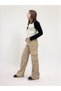 Girls' 100% Cotton Gabardine Pants – Comfortable Wide Leg Cut, Cargo Pockets, and High Waist - 6