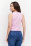 Women Round Neck Sleeveless Brand Logo Tank Top, Pink - 3