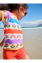 Sun Proof Upf50 Two Piece Multi Color Rainbow Print Swimsuit Set Alye77678 - 2