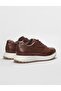 Genuine Leather Tan Lace-Up Men's Sports Shoes - 3