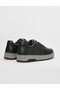 Genuine Leather Black Lace-Up Men's Sports Shoes - 3