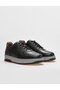Genuine Leather Black Lace-Up Men's Sports Shoes - 2