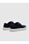 Genuine Leather Navy Blue Lace-Up Men's Sports Shoes - 3
