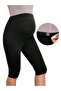 Recovery and Firming Stretchy Waist Adjustment Below Knee Black Maternity Capri Leggings - 3