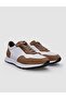 100% Genuine Leather White - Tan Suede Lace-Up Men's Sports Shoes - 2